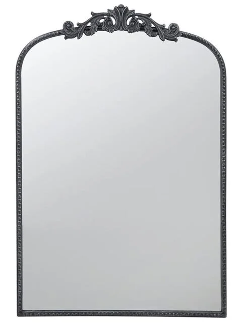 Baroque Tall Black Wall Mirror 91cm