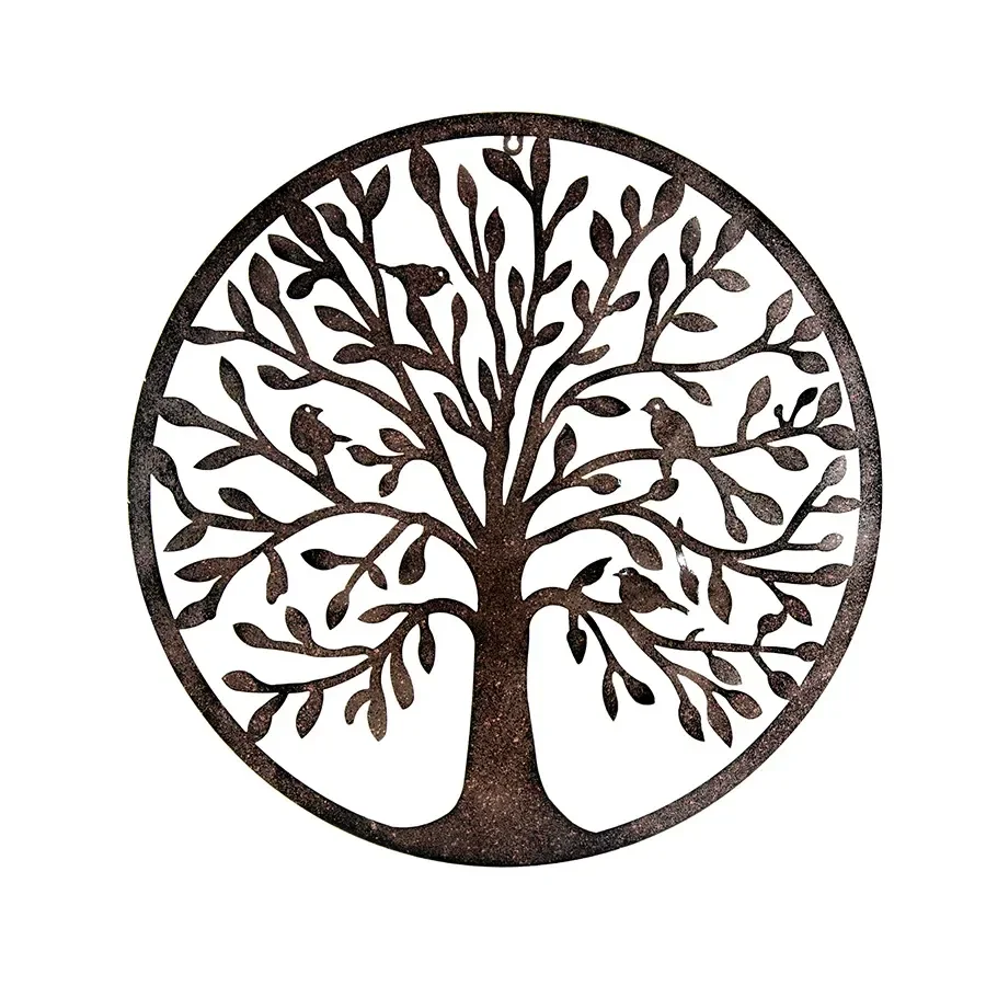 eWholesale Tree of Life with Birds Round Laser-Cut Wall Art 60cm