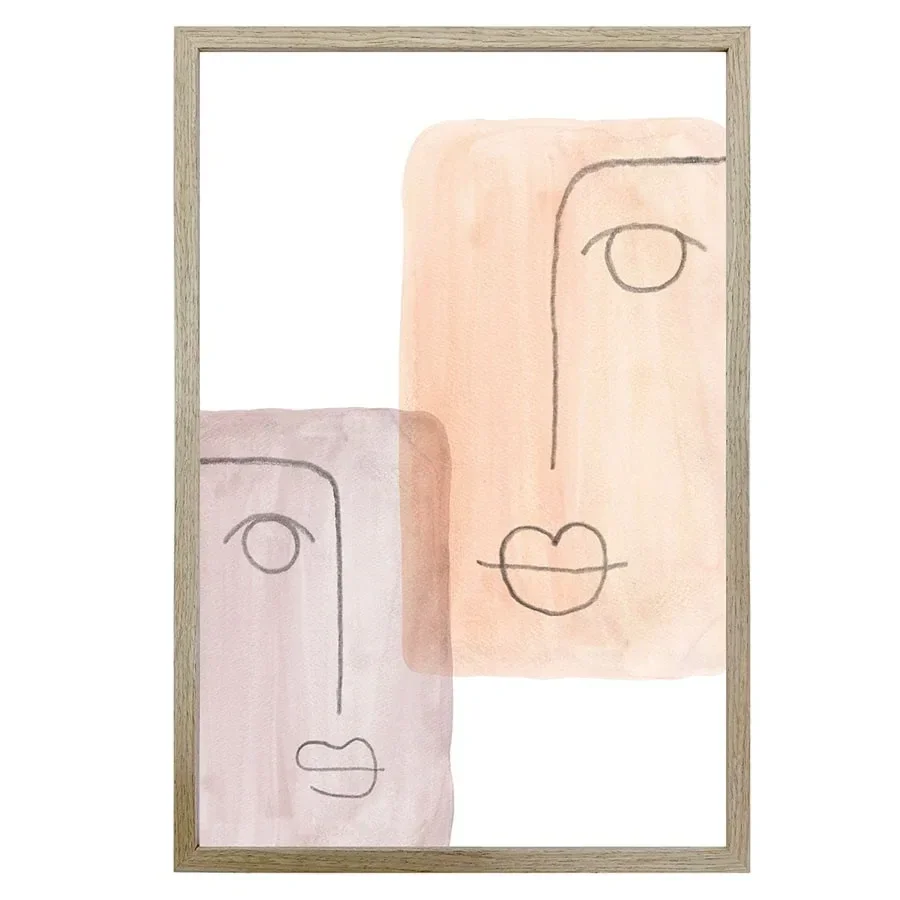 Mixed Emotions Wall Print with Oak-Finish Frame and Glass, 60 x 90cm