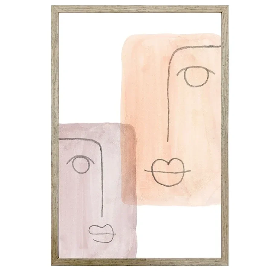Mixed Emotions Wall Print with Oak-Finish Frame and Glass, 40 x 60cm