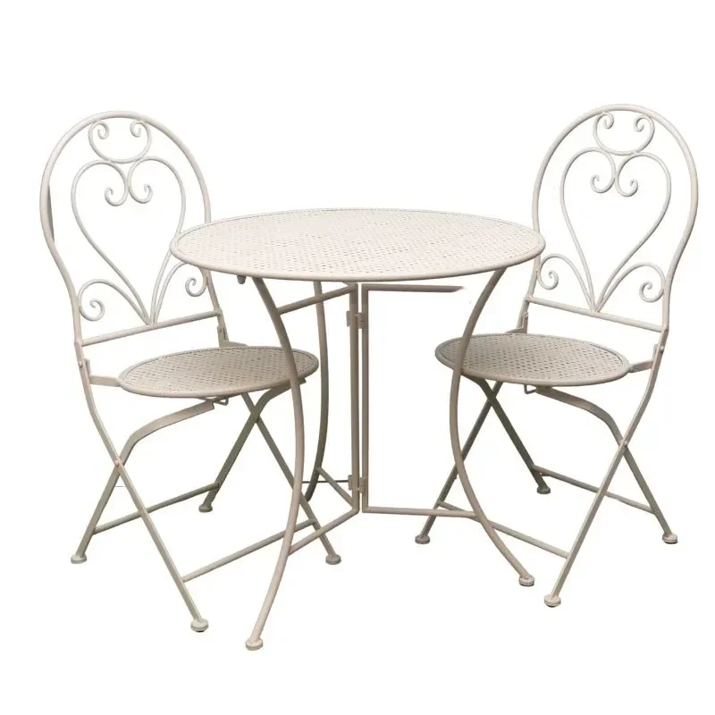 Bordeaux 3 Piece Round Bistro Table and 2 Chairs Outdoor Dining Set
