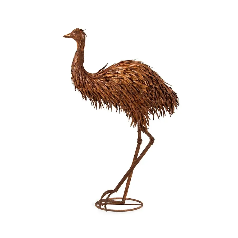 eWholesale XL Mum Emu Garden Statue 88cm Metal Rust Finish