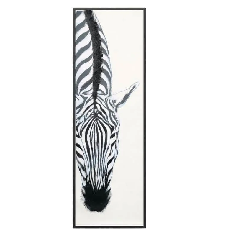 Classic Zebra w Artificial Fur Framed Canvas Wall Art 30x90cm