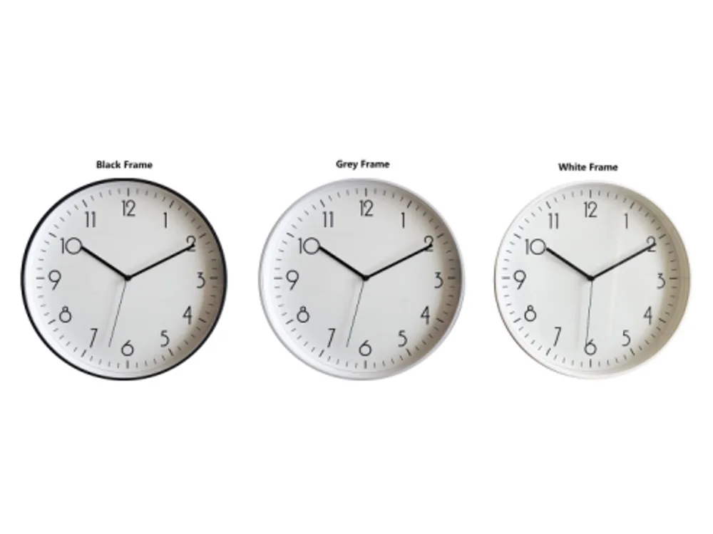 bulk 6 Modern Round Wall Clock 40cm