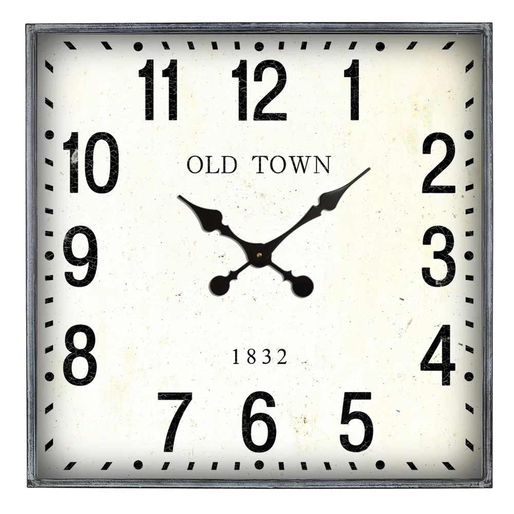Square Iron Wall Clock 68cm