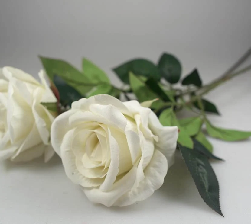 bulk 24 Articial Single Stem Rose White 62cm