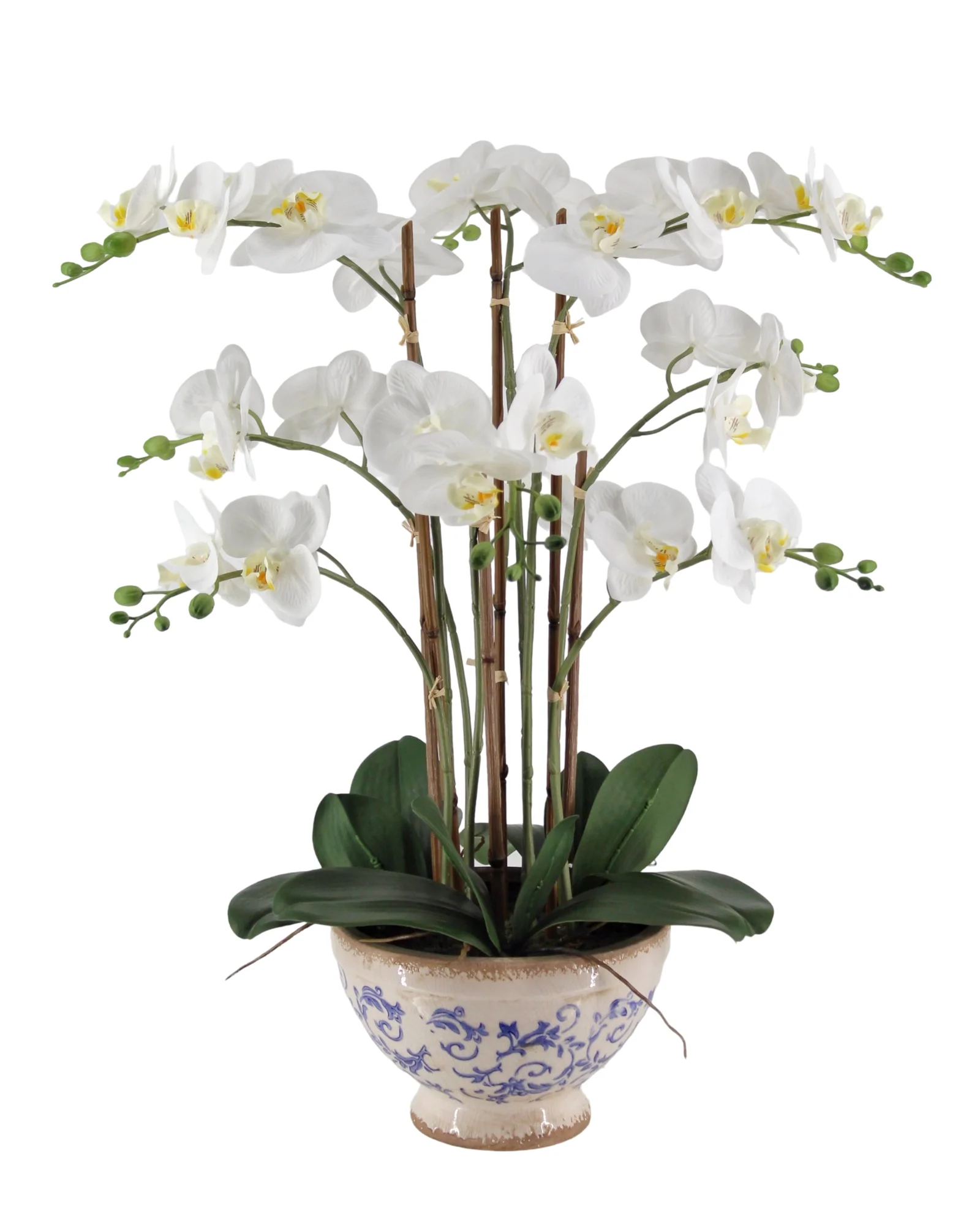 Real Touch Artificial Orchid in Ceramic Pot 68cm