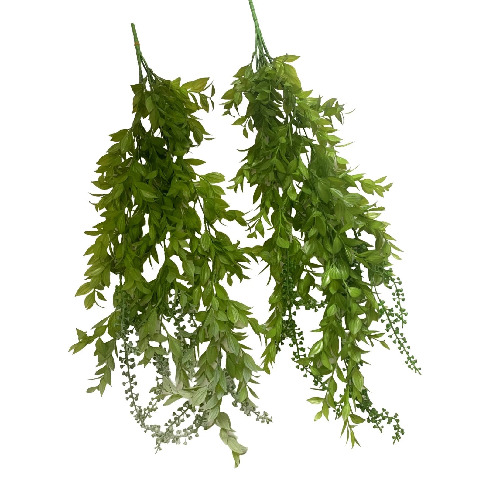 bulk 12 Artificial Hanging Green Leaves 2 Assort 84cm