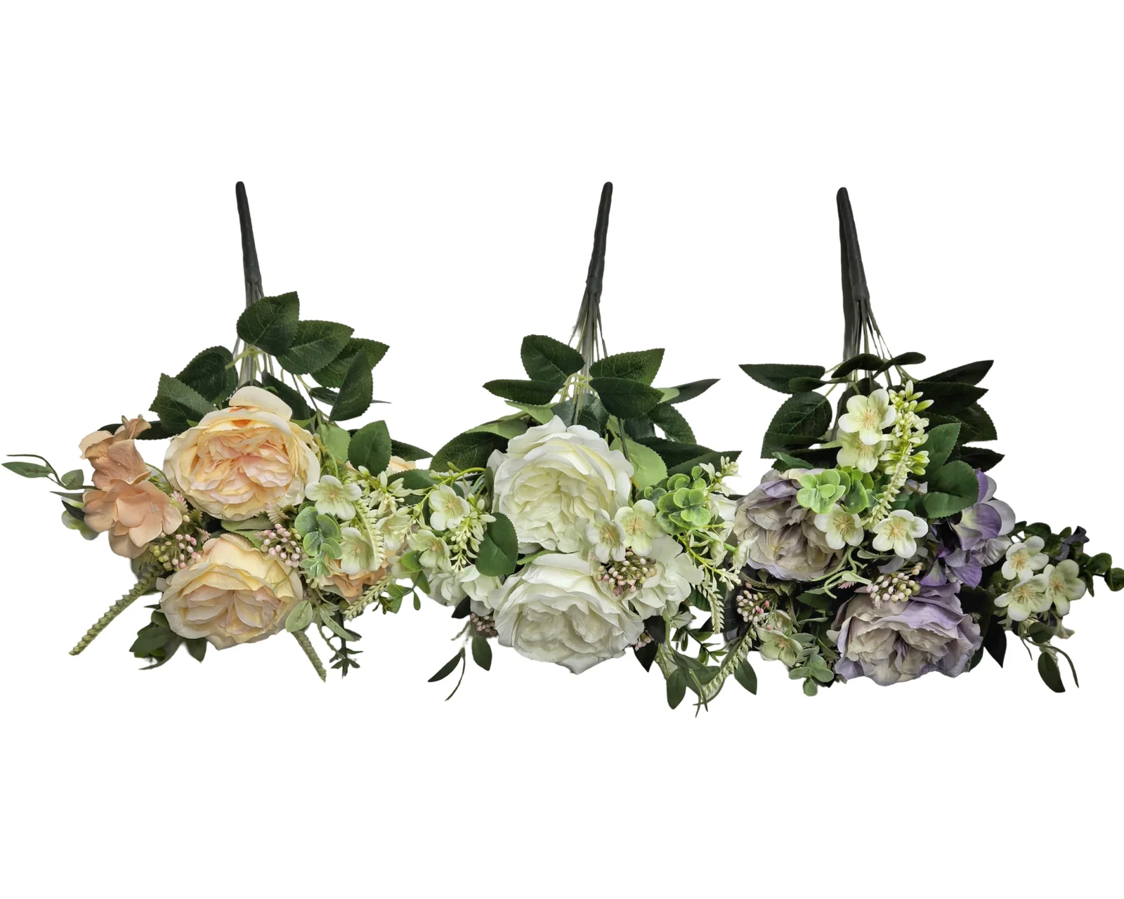 bulk 12 Artificial Pastel Blooms Floral Bunch Assort 44cm