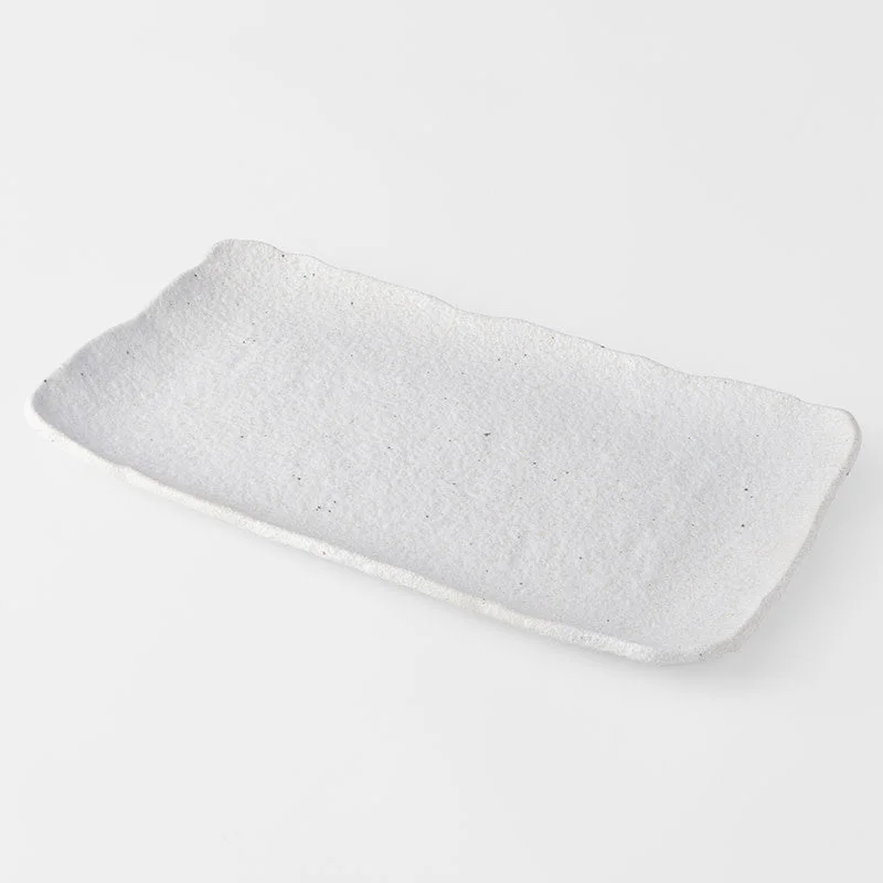 Platter Rectangular 35cm Shell White Glaze