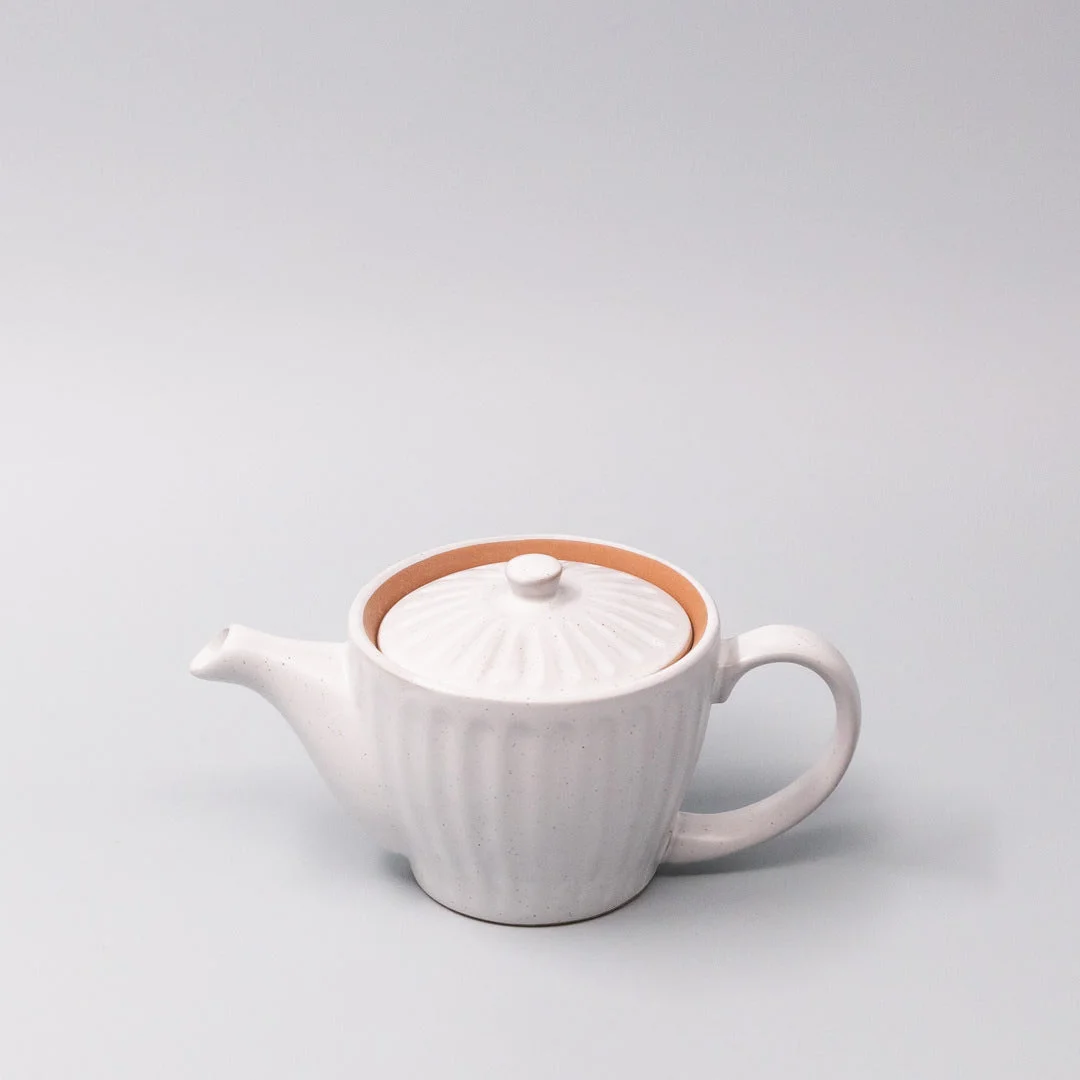 Teapot 480ml Speckled White Ridge Glaze