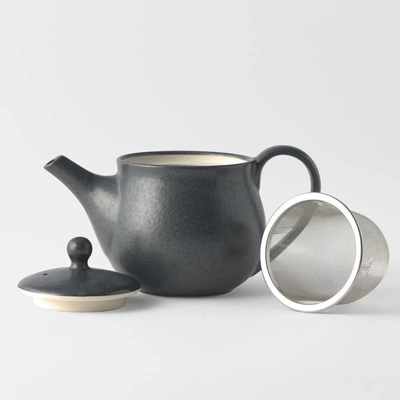 Teapot 400ml Matte Black Glaze