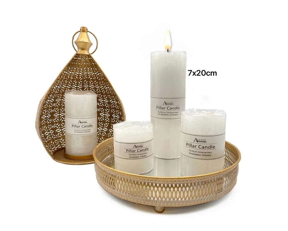 bulk 16 Unscented White Pillar Candle 670G 20cm