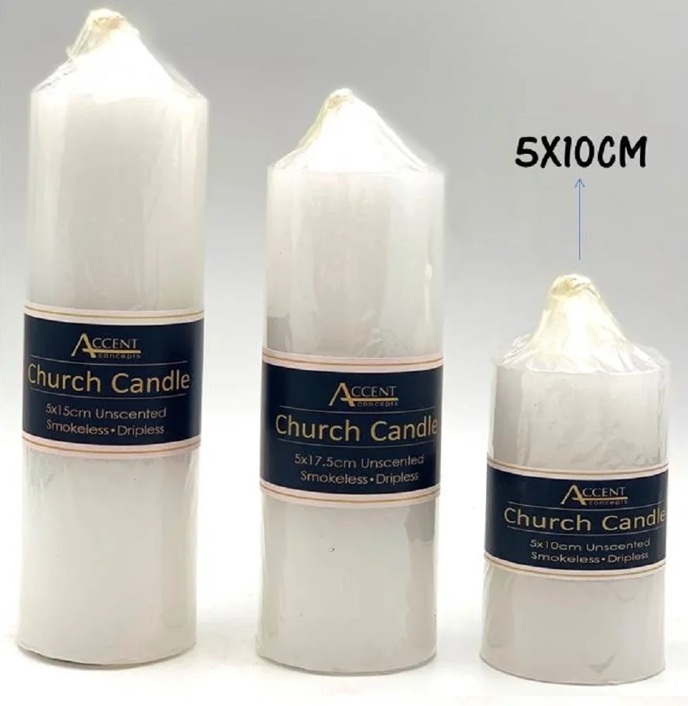 bulk 24 Church Candle 260G White 17cm