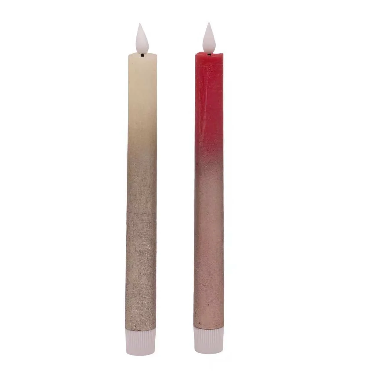 bulk 24 Led Gold Splash Taper Candle Asst 25cm