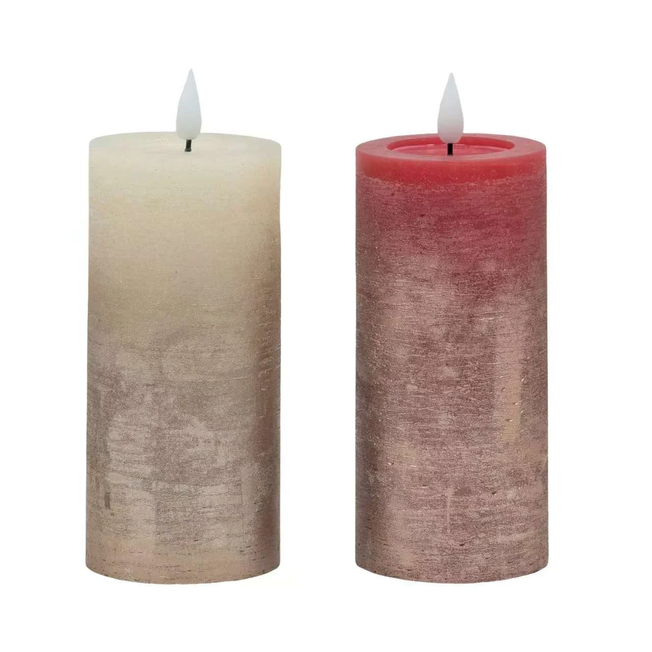 bulk 24 Led Gold Splash Pillar Candle 15cm