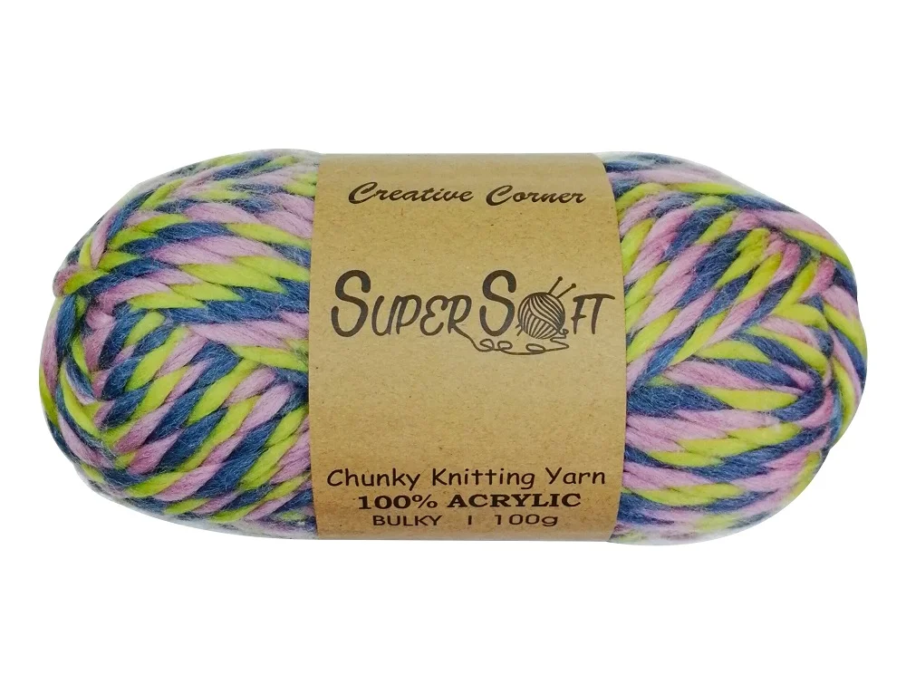 bulk 12 Mauve Mix Chunky Super Soft Knitting Yarn