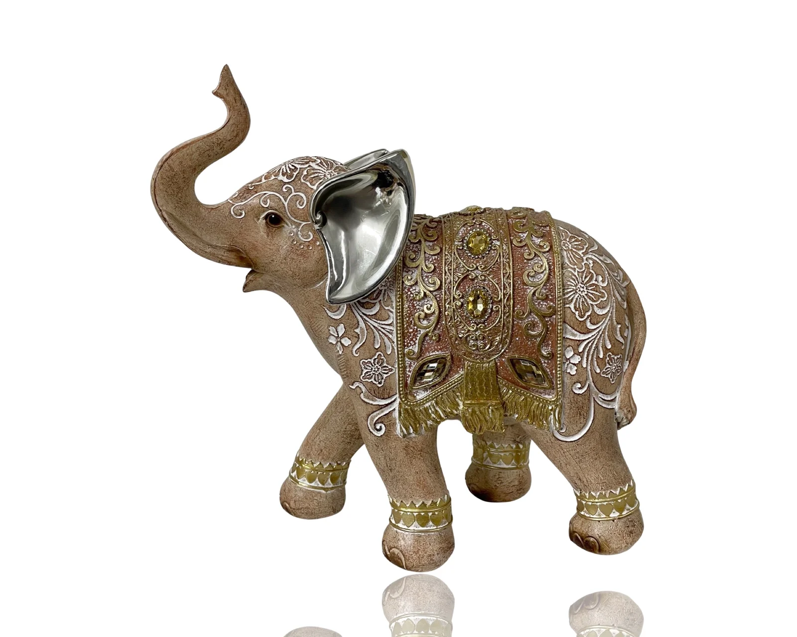 Polyresln Mehndi Design Elephant Ornament 25cm