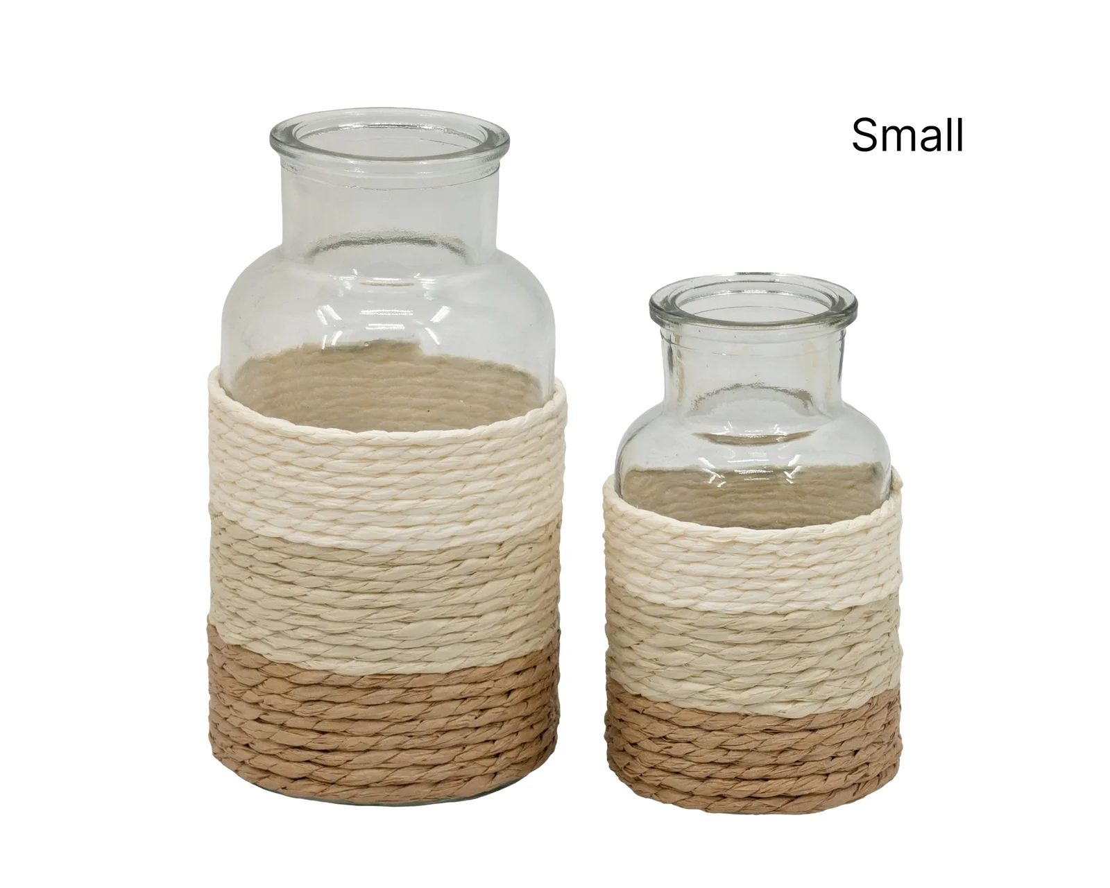 bulk 24 Paper Rope Glass Jar 12cm