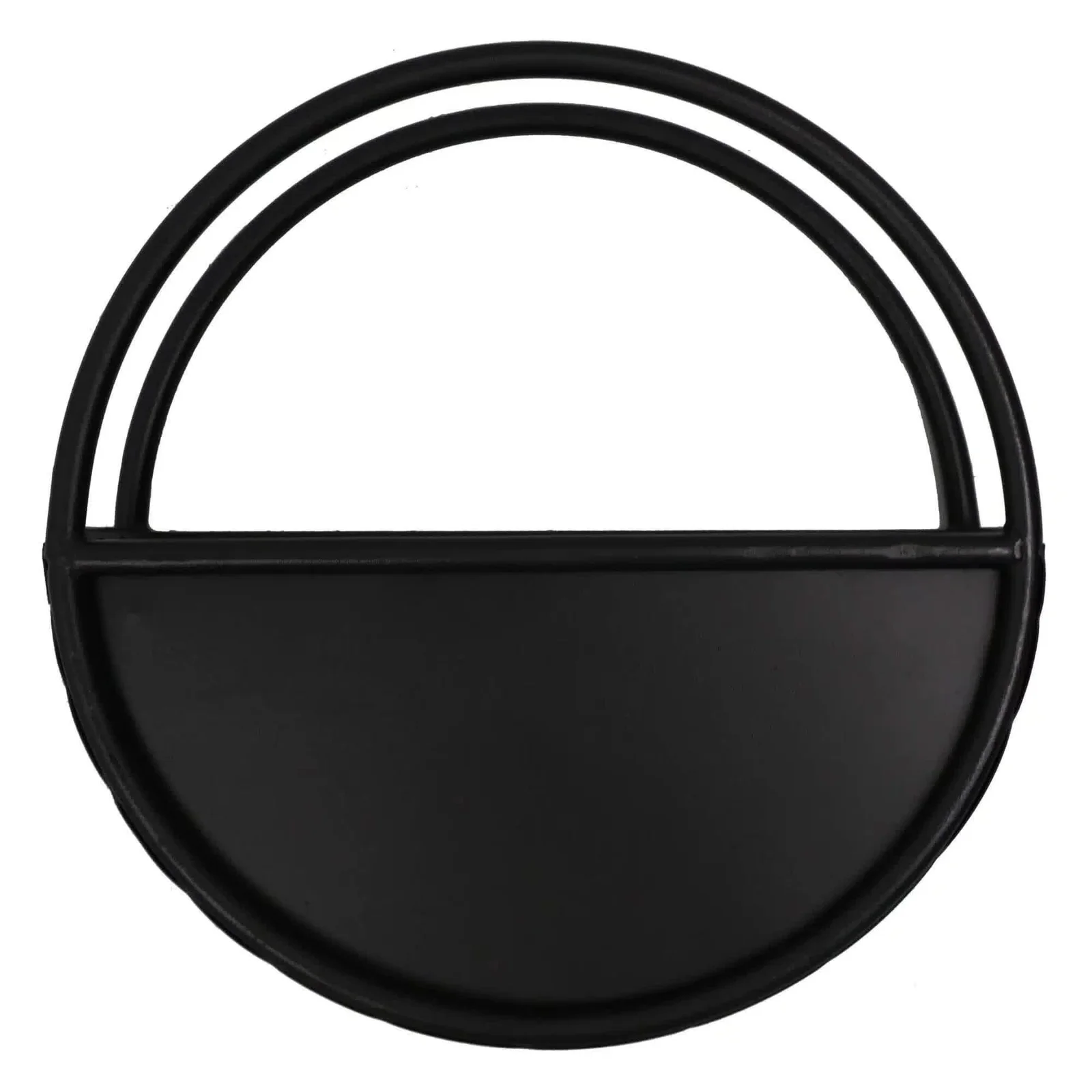 Premium Floating Half Moon / Semi Circle Metal Wall Planter | Onyx Black 35cm