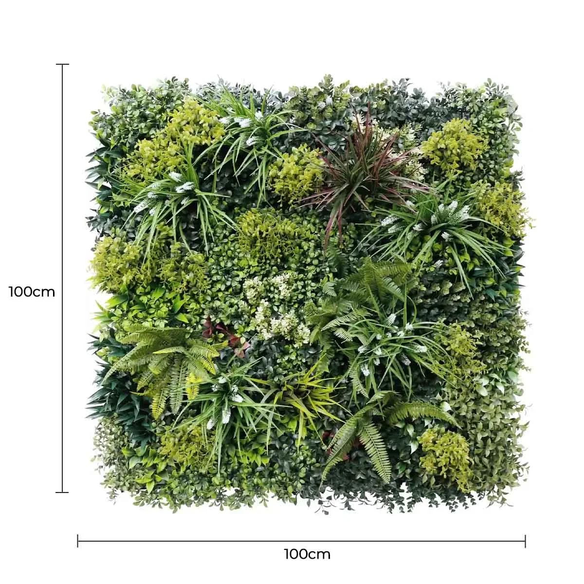 Luxury Lush Spring Recycled Vertical Garden / Green Wall UV Resistant 100cm x 100cm