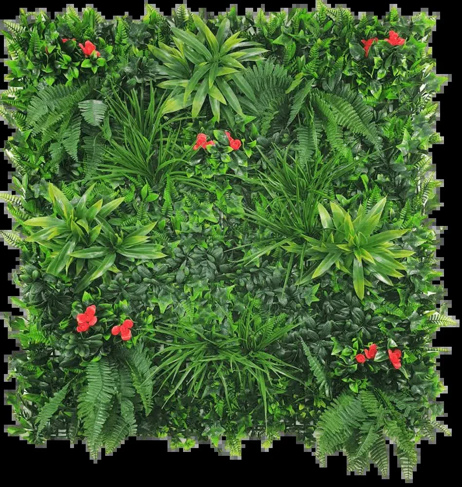 Elegant Red Rose Vertical Garden / Green Wall UV Resistant 100cm x 100cm
