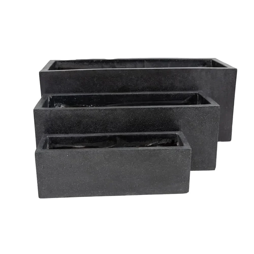 Luxury Black Terrazzo Concrete Planter Set of 3