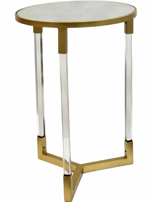 Mirage Side Table w Mirror Top 60cm
