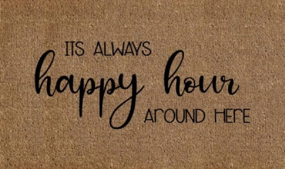 Happy Hour Doormat Door Mat 60cm