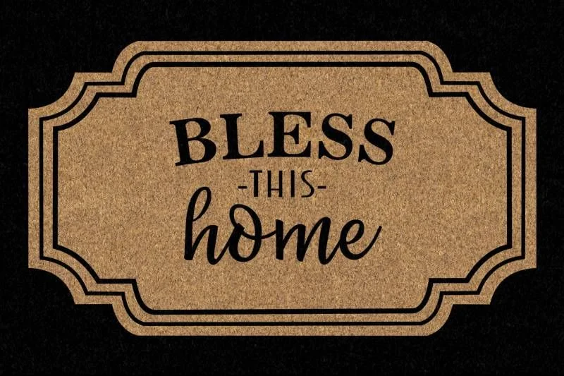 Bless This Home Coir Doormat 60 x 40cm with PVC Backing