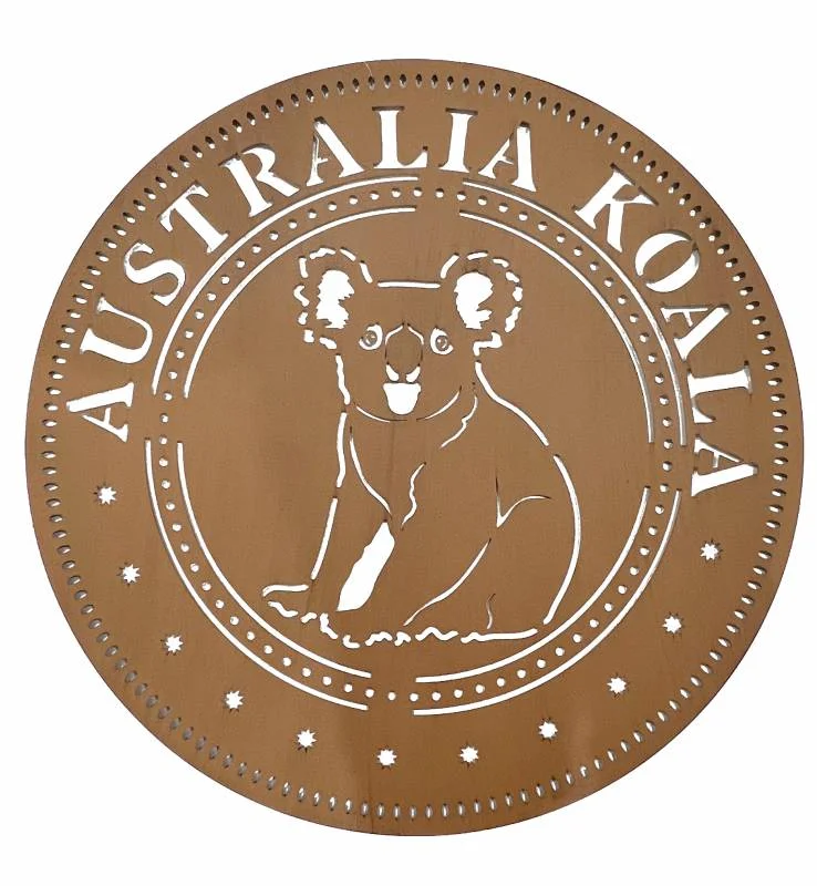 Set 2 Aus Penny Metal Wall Art Koala 98x98cm