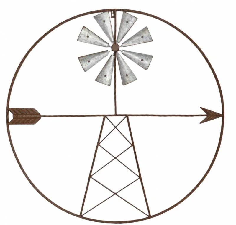Metal Windmill Wall Art 91x91cm