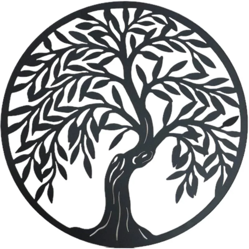 Round Tiger Tree Metal Wall Art 40cm