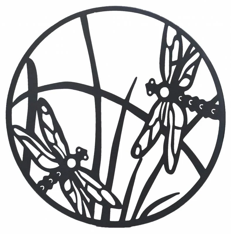 Round Dragonfly Metal Wall Art 40cm