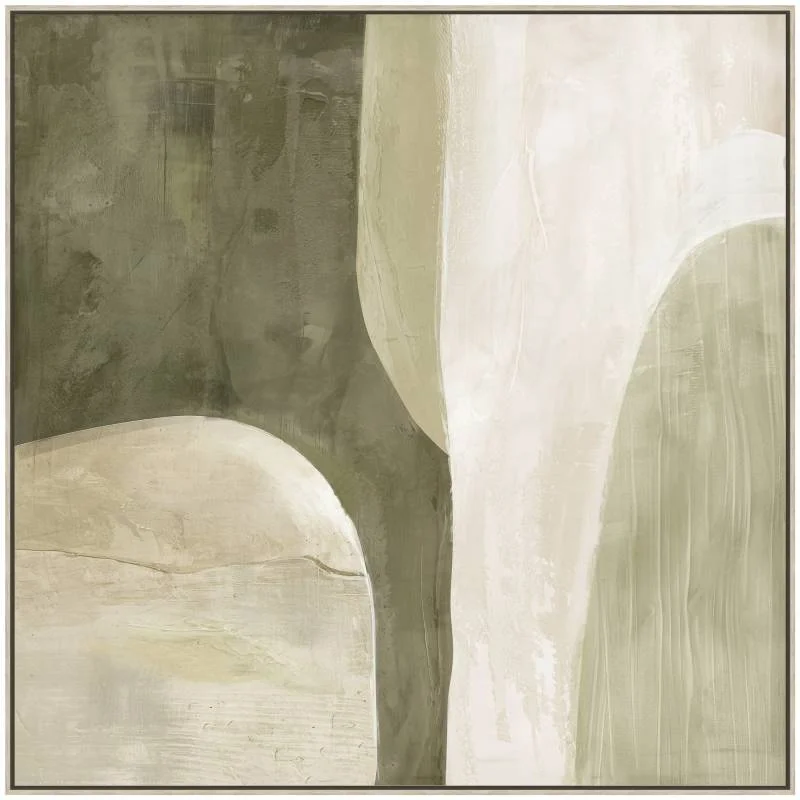 Green Abstract Framed Artwork 80cm