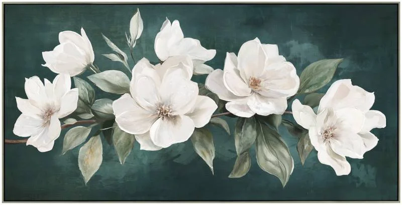Leah Flower Framed Canvas 150x50cm