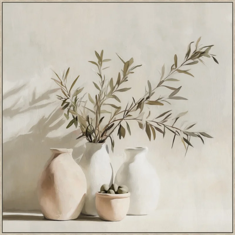 Olives With The Vase Framed Artwork 80cm