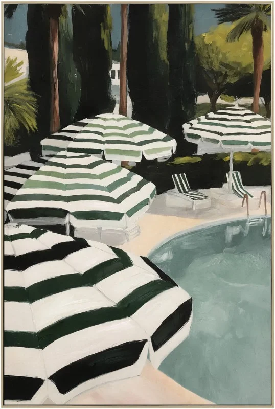 Chateau Pool Framed Artwork 120cm