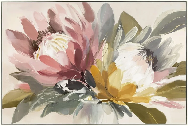 Protea Duet Framed Artwork 80cm