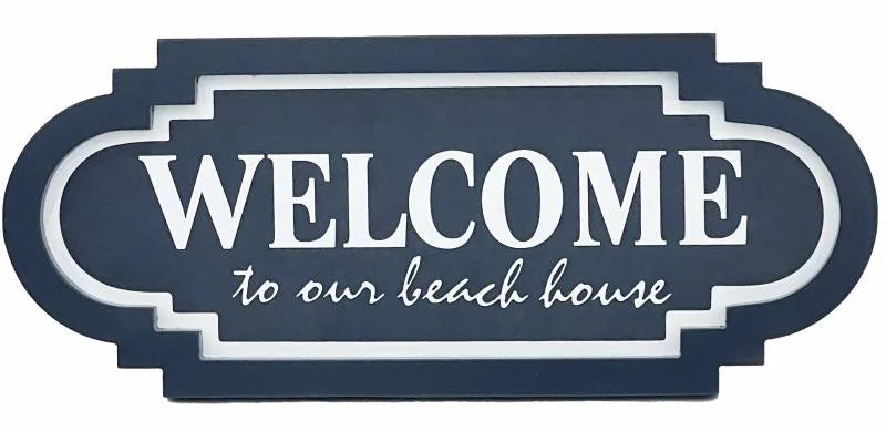Welcome To Our Beach House Sign 48x20cm