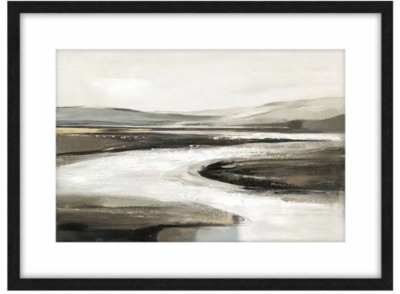 By The River Artwork Framed W Glass Front 60x80cm