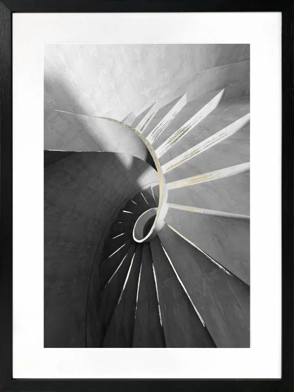 Stairway Artwork Framed W Glass Front 60x80cm