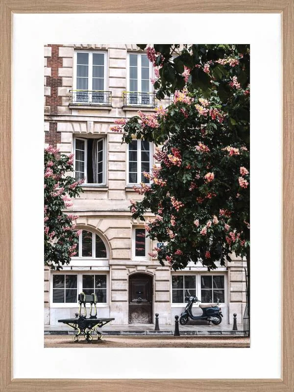 Peaceful Parisian Artwork Framed W Glass Front 60x80cm