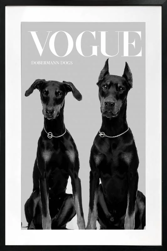 Luxury Dog Artwork Framed W Glass Front 80x120cm