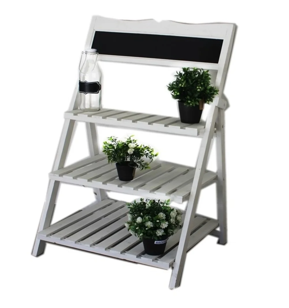 3 Tier Wooden Shelf w Black Board 102cm