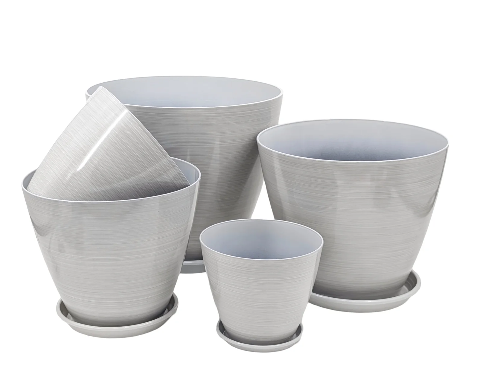 bulk 24 Brush Glazed Planter w Drainage Tray 25cm