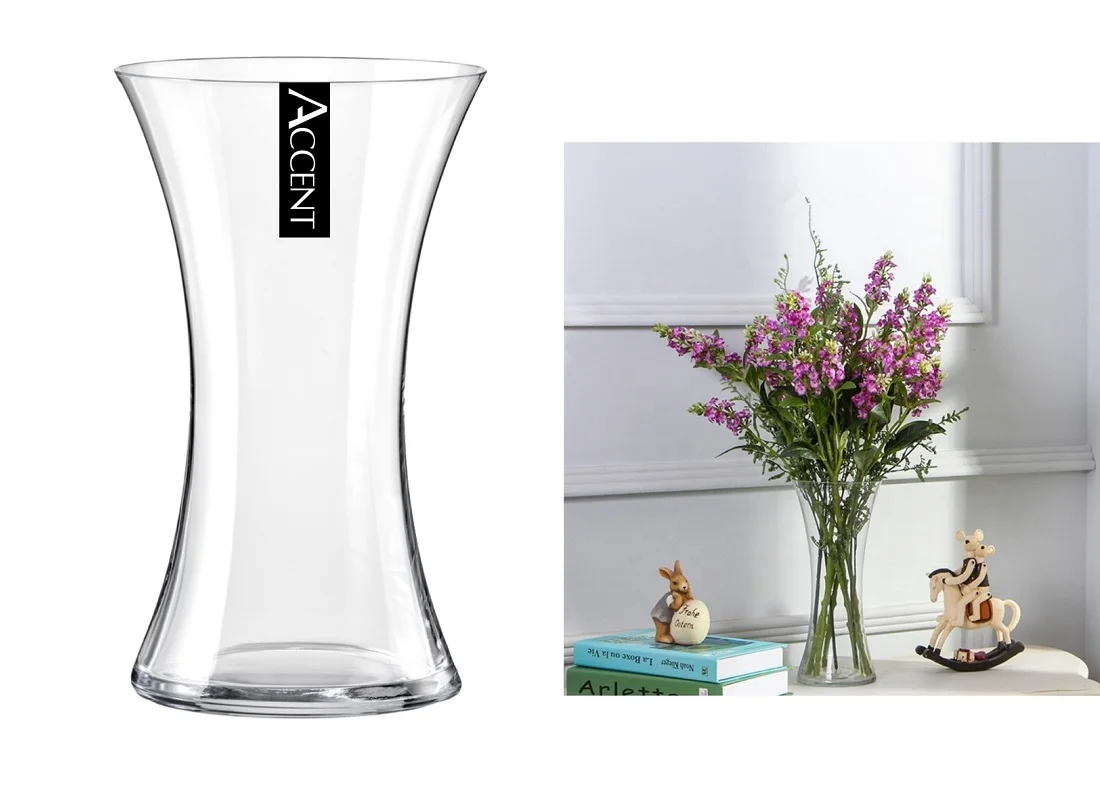 bulk 12 Glass Waisted Vase Flower 15cm