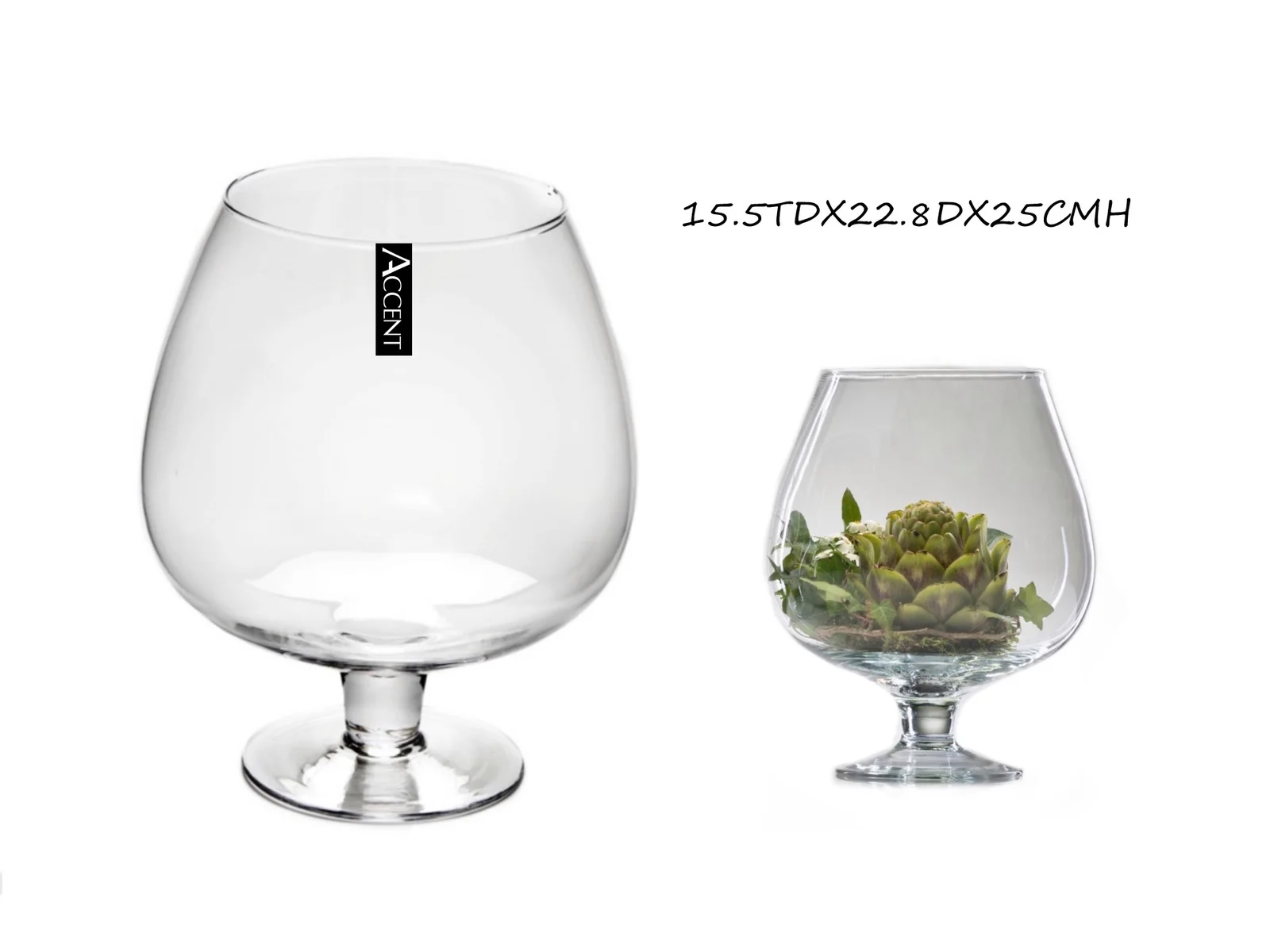 bulk 4 Glass Brandy Balloon Vase Flower 25cm