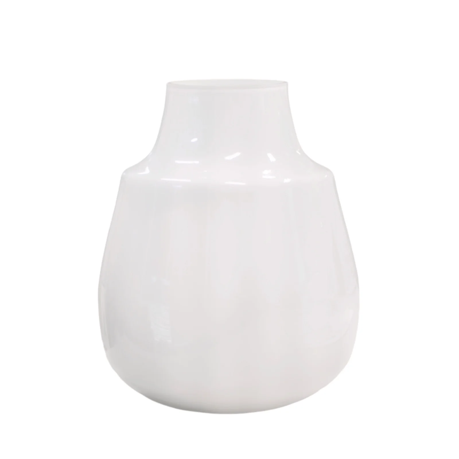 bulk 4 White Glass Belly Vase Tina 22cm