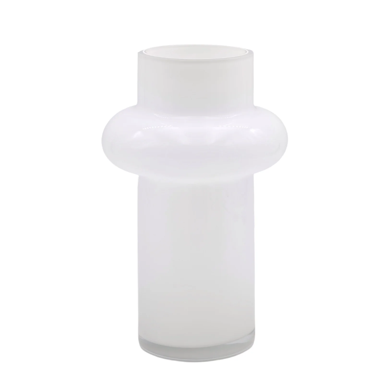 bulk 4 White Round Belly Glass Vase Tina 26cm